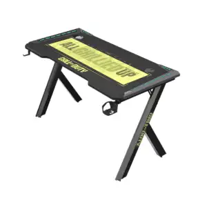 Call Of Duty (COD) Hawksbill Series RGB Flowing Light Gaming Desk With Mouse pad, Headphone Hook & Cup Holder - Black/Green