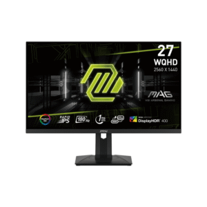 MSI MAG274QRFW 27-inch 2560 x 1440 (QHD) Computer Monitor, 180Hz, Adaptive-Synch, HDMI, DisplayPort, VESA Mountable, Tilt, Height Adjustable, Speaker, 1ms, Black