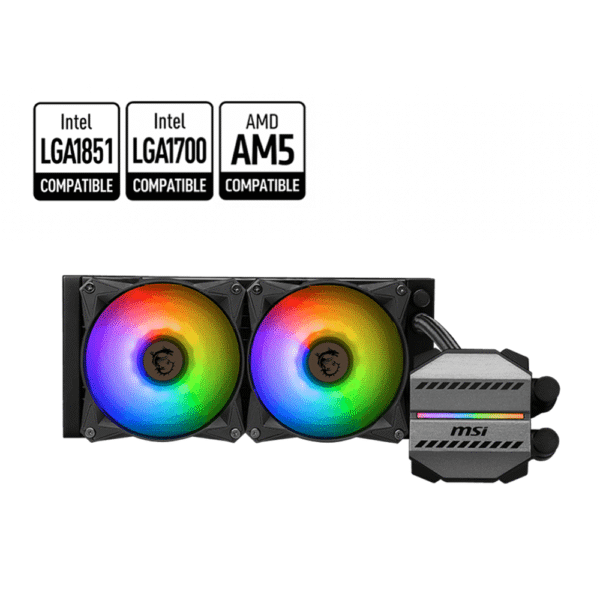 MSI MAG CORELIQUID M240 AIO CPU Liquid Cooler - 12 Way Split-Flow Water Cooling, Evaporation-Proof Tubing, It Supports mainsteam Socket Like AM5 and 1700