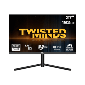Twisted Minds 27 Inch Display Fast IPS Gaming Monitor - 1920 x 1080 FHD Resolution, 192 Hz Refresh Rate, 16:9 Aspect Ratio, 0.5ms Response Time - Black (TM27FHD192IPS)