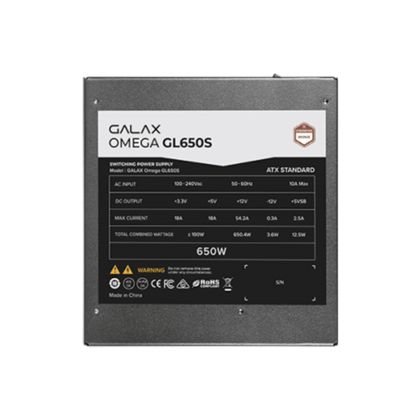 GALAX OMEGA GL650S Power Supply / 650W / ATX 2.51 / Cybenetics Bronze - Image 6