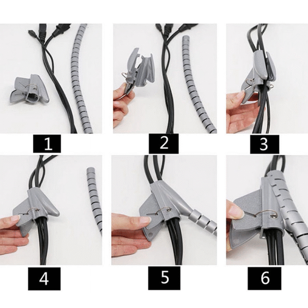 Spiral Wrapping Band Cable Management – 30mm Factory Hot Sale Plastic Cable Tidy Under Desk Snake Cable Manager - Image 9