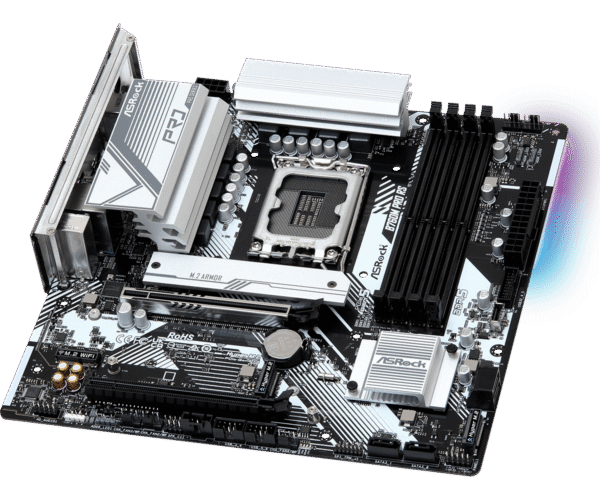 ASRock B760M Pro RS Motherboard DDR5 7200MHz HDMI DisplayPort eDP PCIe Gen5 (Graphics) 14th 13th 12th Gen Intel Core Processors LGA1700 192GB - Image 4