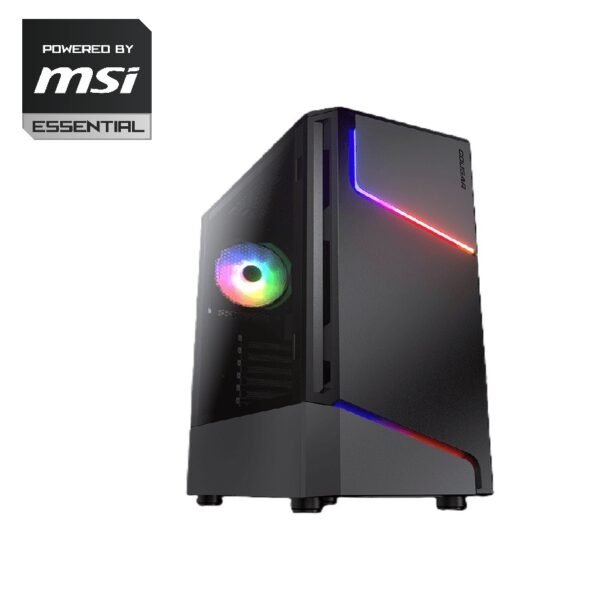 Powered By MSI Essential-PALIT STORMX 6GB RTX 3050 GRAPHIC CARD,CPU I5-12400F,MSI PRO H610M-G DDR4,MSI SPATIUM S270 SATA 2.5'' 240GB SSD,XIGMATEK 600W PSU,XPG 8GB RAM DDR4,AG200 COOLER,COUGAR MX360 PC CASE