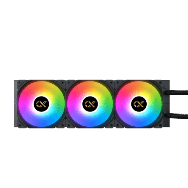 Xigmatek FROZR-O II 360 AIO Liquid Cooler, Black, LCD Pump Head, 3 X X22A PWM ARGB Fan, Galaxy II Fan Control Box & Remote - Image 3