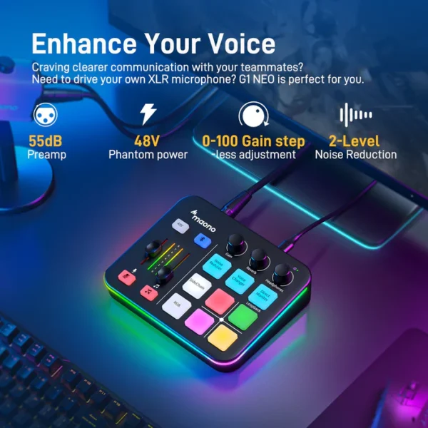 Maonocaster G1 NEO Audio Mixer For Game Streamer - Image 2