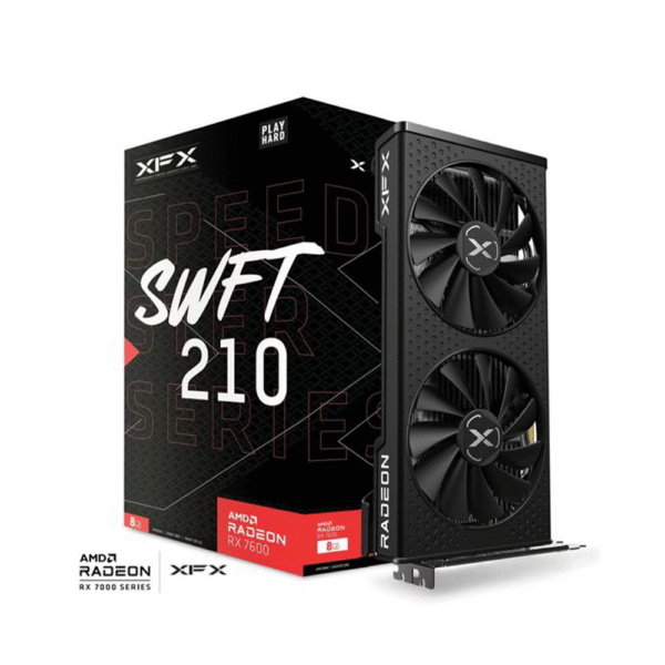 XFX Speedster SWFT210 Radeon RX 7600 Graphics Card with 8GB GDDR6 HDMI 3xDP, AMD RDNA 3 RX-76PSWFTFY