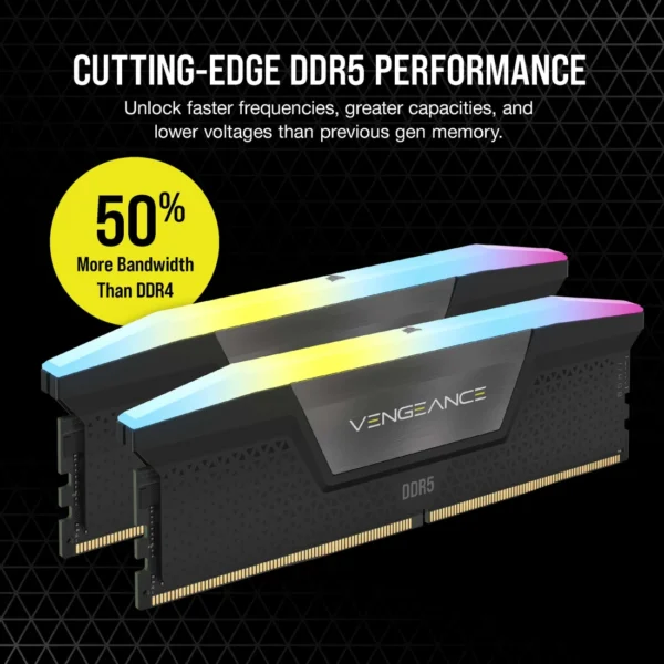 VENGEANCE RGB 32GB (2x16GB) DDR5 DRAM 5600MT/s CL40 Memory Kit - Image 3