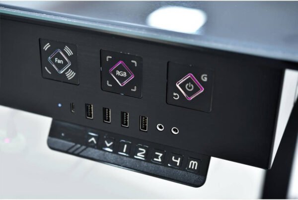 Lian Li DK-05FX UK Dual eATX Tempered Glass RGB Desk - Black - Image 5