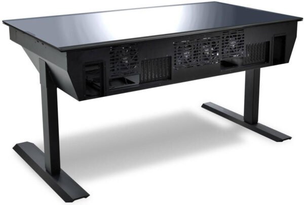 Lian Li DK-05FX UK Dual eATX Tempered Glass RGB Desk - Black - Image 3
