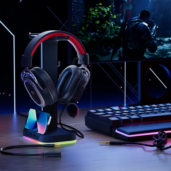 havit Gaming Headset with Microphone, Black and Red. 50mm Speaker, Connector 3, 5mm, Compatible with PS4 - Image 4