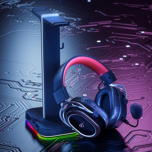 havit Gaming Headset with Microphone, Black and Red. 50mm Speaker, Connector 3, 5mm, Compatible with PS4 - Image 3