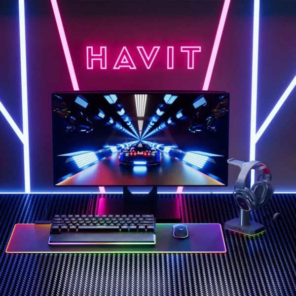 havit Gaming Headset with Microphone, Black and Red. 50mm Speaker, Connector 3, 5mm, Compatible with PS4 - Image 2