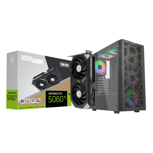 RTX 5060 Ti | i5-13400F | 16GB RAM | 500GB SSD – Ultimate Gaming PC with Spider Case & 3 Fans