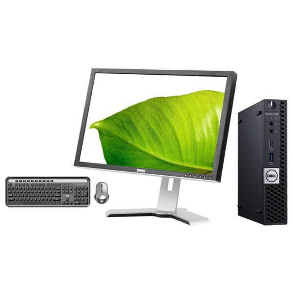 Dell OptiPlex 7060 Micro Desktop Bundle | Intel Core i5 8th Gen | 8GB RAM | 256GB SSD | Win 10 | Wi-Fi | Office 2021 | 24" Dell Monitor | HP CS500 Wireless KB+Mouse