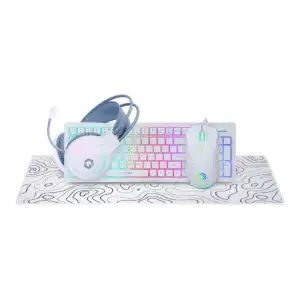 GAMEON GO-CYPHERW-XL-W Gaming Bundle | Keyboard + Headset + Mouse + XL Mousepad | 4-in-1 Combo