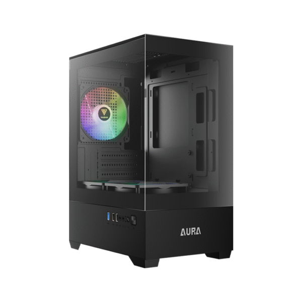 Gamdias AURA GC9M ARGB | Compact Micro‑ATX Case | Panoramic Tempered Glass | 3 x 120 mm ARGB Fans | Supports Micro‑ATX/Mini‑ITX