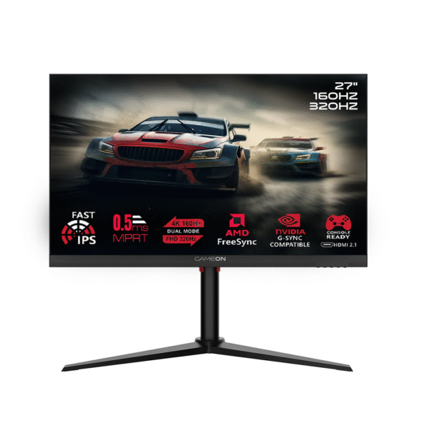 GAMEON GOSX27 Switch X Series 27” | Dual Mode 4K UHD / FHD | 160Hz / 320Hz | Fast IPS | 0.5ms | HDMI 2.1 | HDR10 | G-Sync & FreeSync | Quantum Dot | Built-in Speakers