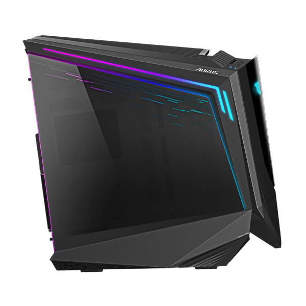 Gigabyte Aorus C700 Glass aRGB Full-Tower Computer Case, Tempered Glass Side Panel, Up to 420mm Radiator & 8x Fans Support, 5x Pre-Installed Fans, USB-C 3.1 Gen2/ USB 3.0 *4, Black - Image 2