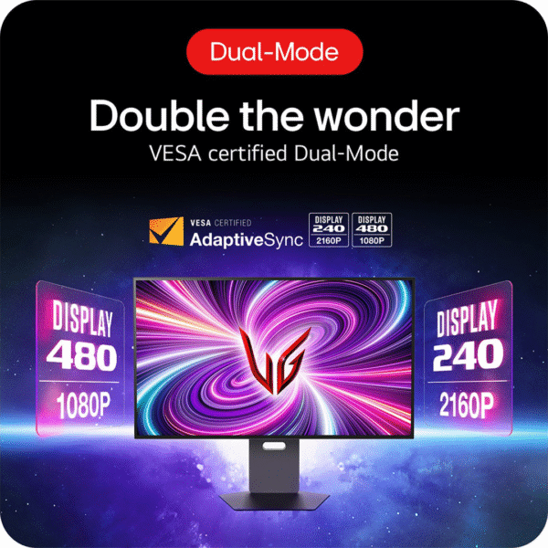 LG UltraGear 32GS95UV-B – 32” OLED 4K UHD Gaming Monitor | 240Hz / 480Hz Dual-Mode | 0.03ms | G-SYNC & FreeSync - Image 2
