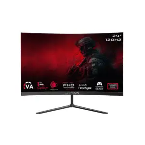 GAMEON GOC24F120VA Pro Series 24" FHD Curved Gaming Monitor | 120Hz | 1ms MPRT | HDMI 2.1 | VA Panel | PS5 Support | Black
