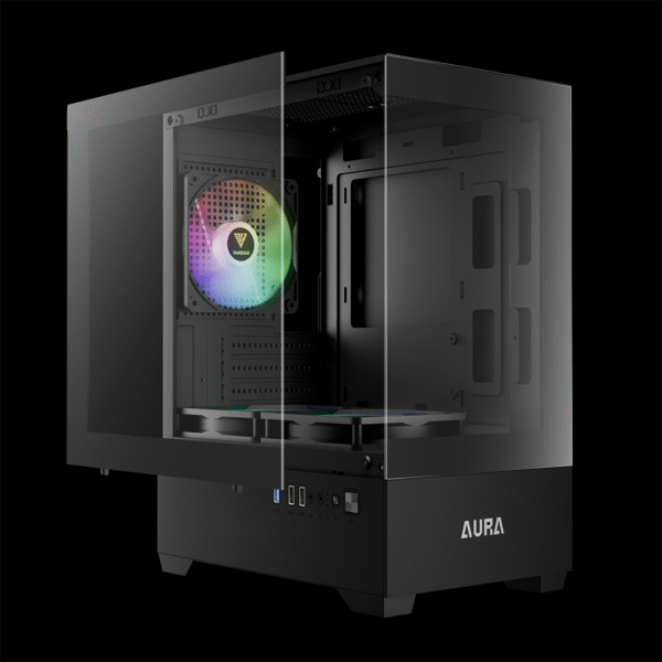 Gamdias AURA GC9M ARGB | Compact Micro‑ATX Case | Panoramic Tempered Glass | 3 x 120 mm ARGB Fans | Supports Micro‑ATX/Mini‑ITX - Image 7