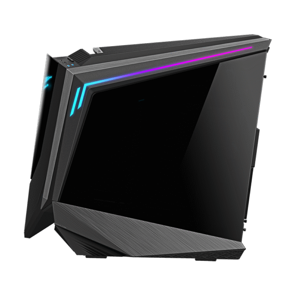 Gigabyte Aorus C700 Glass aRGB Full-Tower Computer Case, Tempered Glass Side Panel, Up to 420mm Radiator & 8x Fans Support, 5x Pre-Installed Fans, USB-C 3.1 Gen2/ USB 3.0 *4, Black - Image 4