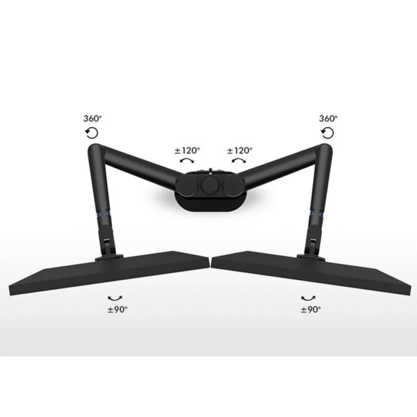 Upergo OL-2 Dual Monitor Arm | Pole-Mounted | Full Motion Aluminum | 17”–32” Screens | Max 6kg per Arm | Gaming & Office Use - Image 3