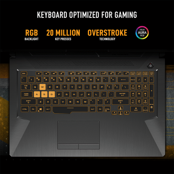 ASUS TUF A15 FA506N Gaming Laptop | Ryzen 5 7535HS | 8GB DDR5 | 512GB SSD | RTX 3050 4GB | 15.6" FHD 144Hz | RGB Backlit | DOS | Black - Image 5