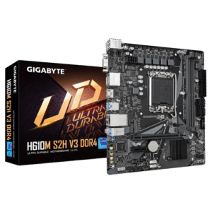GIGABYTE  H610M S2H V3 DDR4-Intel® H610 Motherboard with 4+1+1 Hybrid Phases Digital VRM Design, PCIe 4.0* Design, Gen3 x4 M.2, 2*DisplayPort / HDMI / D-Sub Ports for Multiple Display , Anti-Sulfur Resistor, Smart Fan 6