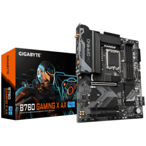 GIGABYTE B760 Gaming X AX (LGA 1700/ Intel/ B760/ ATX/DDR5/ M.2/ PCIe 4.0/ USB 3.2 Gen2X2 Type-C/AMD WiFi 6E/ 2.5GbE LAN/Q-Flash Plus/PCIe EZ-Latch/Motherboard)