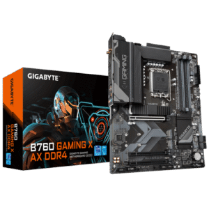 GIGABYTE B760 Gaming X AX DDR4 (LGA 1700/ Intel/ B760/ ATX/ DDR4/ Triple M.2/ PCIe 4.0/ Front USB 3.2 Gen2X2 Type-C/WiFi 6E/ 2.5GbE LAN/Q-Flash Plus/PCIe EZ-Latch/Gaming Motherboard)
