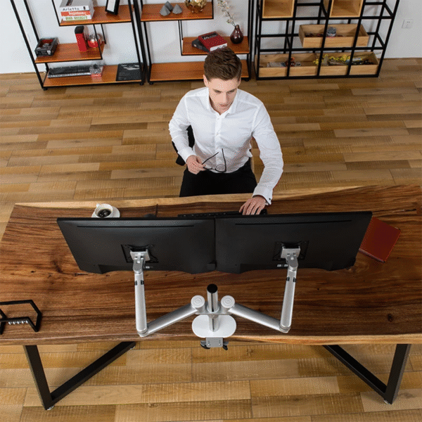 Upergo OL-2 Dual Monitor Arm | Pole-Mounted | Full Motion Aluminum | 17”–32” Screens | Max 6kg per Arm | Gaming & Office Use - Image 5