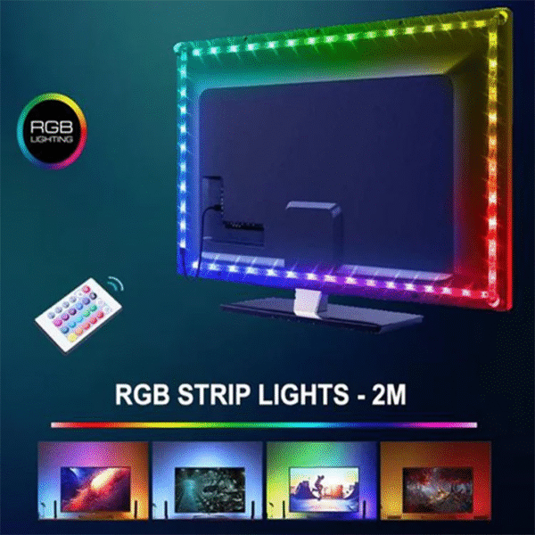 Twisted Minds TM-RGB-2M LED Light Strip – 2M | 16 Static Colors | USB Powered | Remote Control | Gaming & Ambience Setup - Image 5