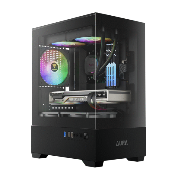 Gamdias AURA GC9M ARGB | Compact Micro‑ATX Case | Panoramic Tempered Glass | 3 x 120 mm ARGB Fans | Supports Micro‑ATX/Mini‑ITX - Image 2