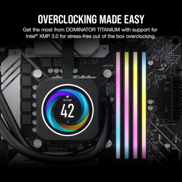 CORSAIR DOMINATOR® TITANIUM RGB 32GB (2x16GB) DDR5 DRAM 6000MT/s CL30 AMD EXPO & Intel XMP Memory Kit - Image 3