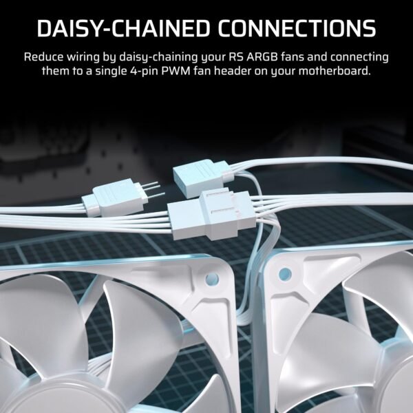 CORSAIR Nautilus 360 RS ARGB Liquid CPU Cooler – 360mm AIO – Low-Noise – Direct Motherboard Connection – Daisy-Chain – Intel LGA 1851/1700, AMD AM5/AM4 – 3X RS120 ARGB Fans Included – White - Image 2