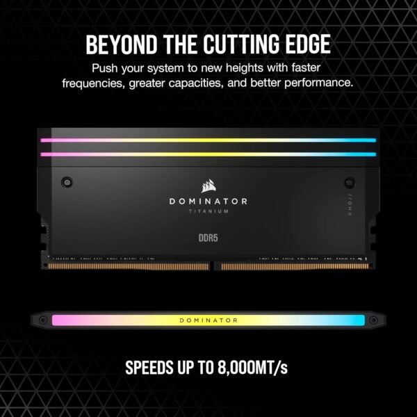 CORSAIR DOMINATOR® TITANIUM RGB 32GB (2x16GB) DDR5 DRAM 6000MT/s CL30 AMD EXPO & Intel XMP Memory Kit - Image 2