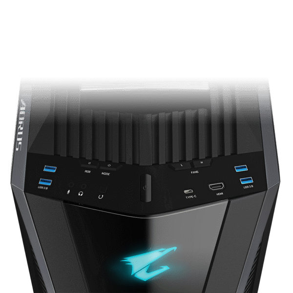Gigabyte Aorus C700 Glass aRGB Full-Tower Computer Case, Tempered Glass Side Panel, Up to 420mm Radiator & 8x Fans Support, 5x Pre-Installed Fans, USB-C 3.1 Gen2/ USB 3.0 *4, Black - Image 9