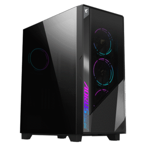 GIGABYTE AORUS C500 Glass - Black Mid Tower PC Gaming Case, Tempered Glass, USB Type-C, 4X ARBG Fans Included