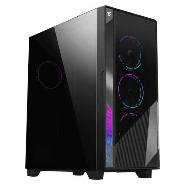 GIGABYTE AORUS C500 Glass - Black Mid Tower PC Gaming Case, Tempered Glass, USB Type-C, 4X ARBG Fans Included