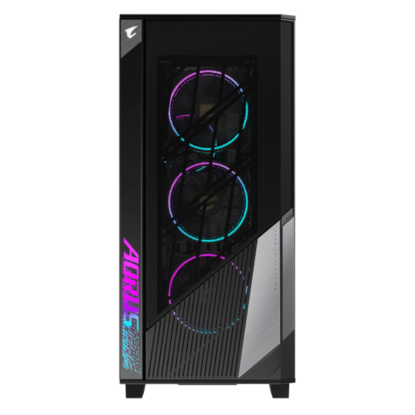 GIGABYTE AORUS C500 Glass - Black Mid Tower PC Gaming Case, Tempered Glass, USB Type-C, 4X ARBG Fans Included - Image 4