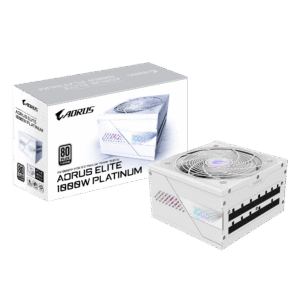 GIGABYTE AORUS Elite P1000W Ice Power Supply - PCIe 5.0, 80 Plus Platinum, Fully Modular Design, 120mm Fan, ATX 3.0 Compatible