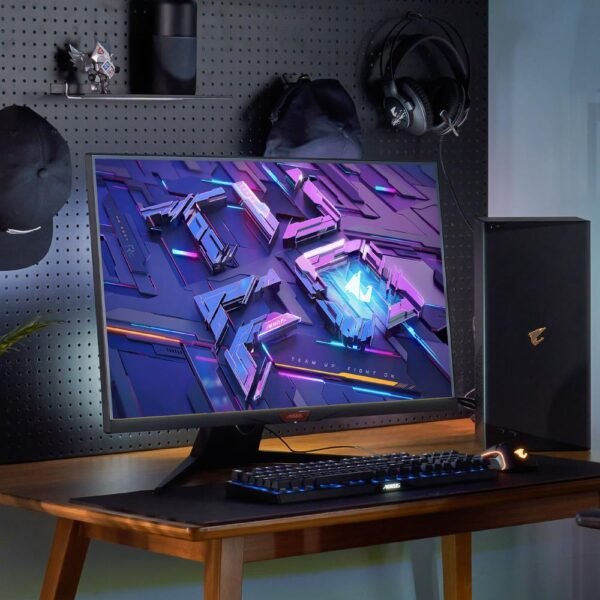 GIGABYTE AORUS FI32U 32" 4K SS IPS Gaming Monitor, Exclusive Built-in ANC, 3840x2160 Display, 144 Hz Refresh Rate, 1ms Response Time (GTG), 1x Display Port 1.4,2x HDMI 2.1,2x USB 3.0,with Type-C,BLACK - Image 8