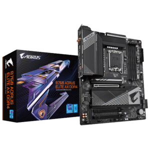 Gigabyte B760 AORUS ELITE AX DDR4 Motherboard - Supports Intel Core 14th Gen CPUs, 12*+1+1 Phases Digital VRM, up to 5333MHz DDR4 (OC), 3xPCIe 4.0 M.2, Wi-Fi 6E, 2.5GbE LAN, USB 3.2 Gen 2