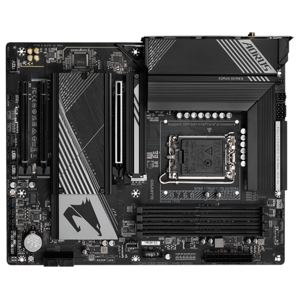 Gigabyte B760 AORUS ELITE AX DDR4 Motherboard - Supports Intel Core 14th Gen CPUs, 12*+1+1 Phases Digital VRM, up to 5333MHz DDR4 (OC), 3xPCIe 4.0 M.2, Wi-Fi 6E, 2.5GbE LAN, USB 3.2 Gen 2 - Image 5