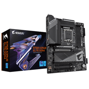 GIGABYTE B760 AORUS ELITE DDR4 Motherboard, Intel B760 Chipset, 4x DDR4 DIMM Slot, 128GB Max Memory, 3x PCIe 4.0 x4 M.2 Connectors, 2.5GbE LAN, 4x SATA 6Gb/s, 1x HDMI & DP | B760-AORUS-ELITE-DDR4