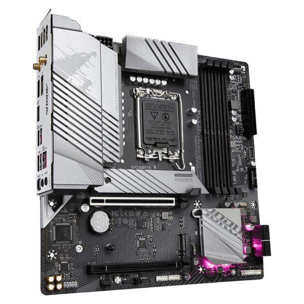 GIGABYTE B760M AORUS ELITE AX DDR4 Intel LGA 1700 m-ATX Motherboard, 4x DDR4 ~128GB, 2x PCI-E x16, 2x M.2, 4x SATA, 4x USB 3.2, 1x USB-C, 4x USB 2.0 - Image 4