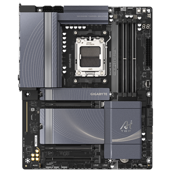 GIGABYTE B850 AI TOP AMD AM5 LGA 1718 Motherboard, ATX, DDR5, 3X M.2, PCIe 5.0, USB-C, WIFI7, 10GbE LAN, EZ-Latch - Image 2