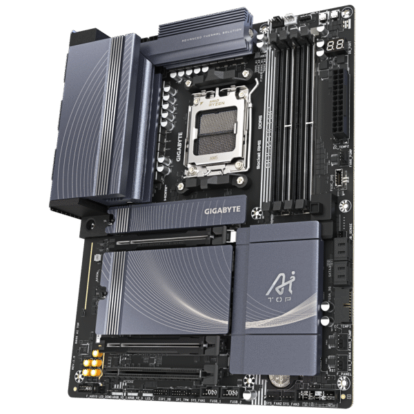 GIGABYTE B850 AI TOP AMD AM5 LGA 1718 Motherboard, ATX, DDR5, 3X M.2, PCIe 5.0, USB-C, WIFI7, 10GbE LAN, EZ-Latch - Image 4
